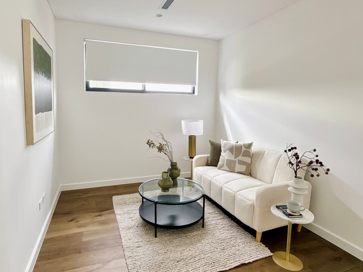 Roller, roman and venetian blinds installed on windows in a Sydney home