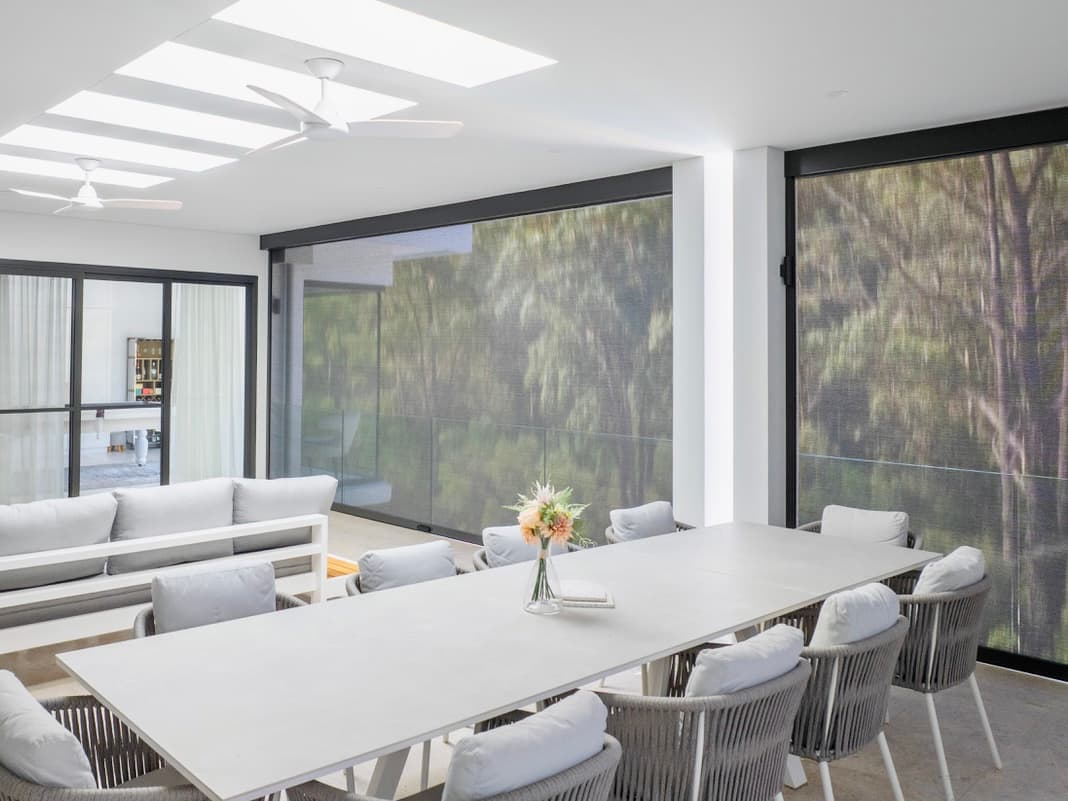 Zipscreen outdoor blinds on an alfresco pergola in Sydney