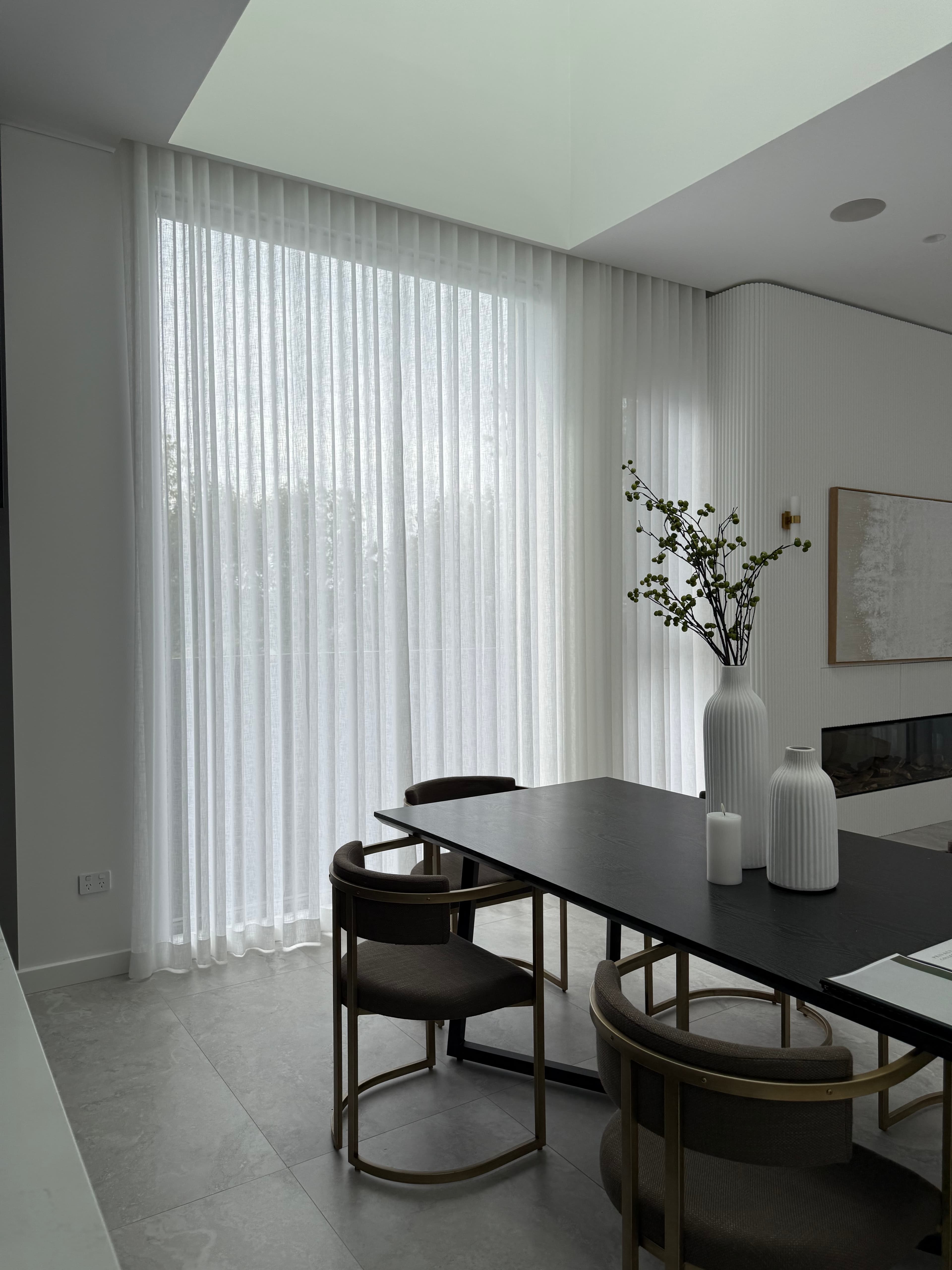 White Sheer Wave Fold Curtains in West Ryde, Sydney