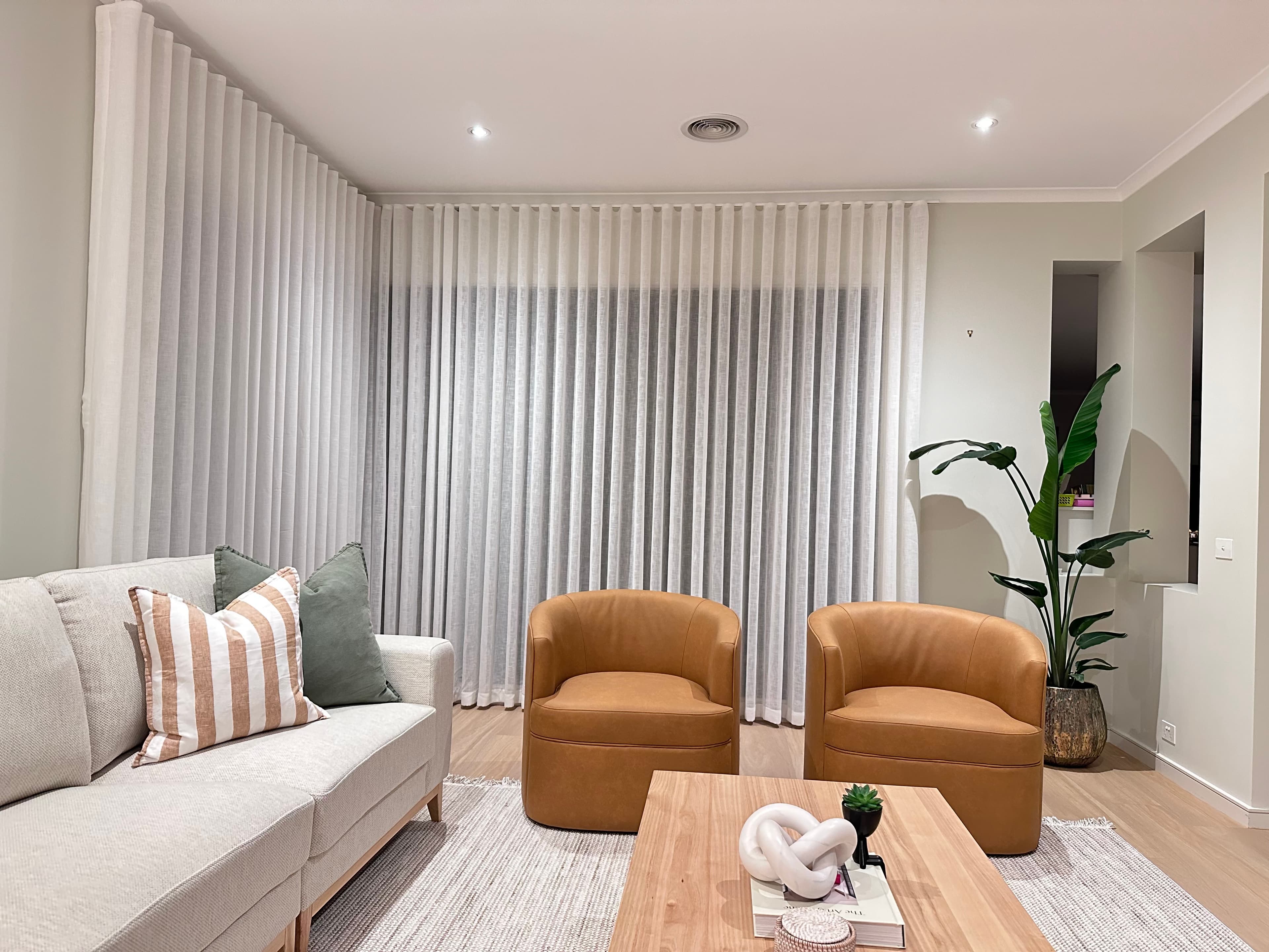 Off-White Premium Sheer Curtains in Smithfield, Sydney