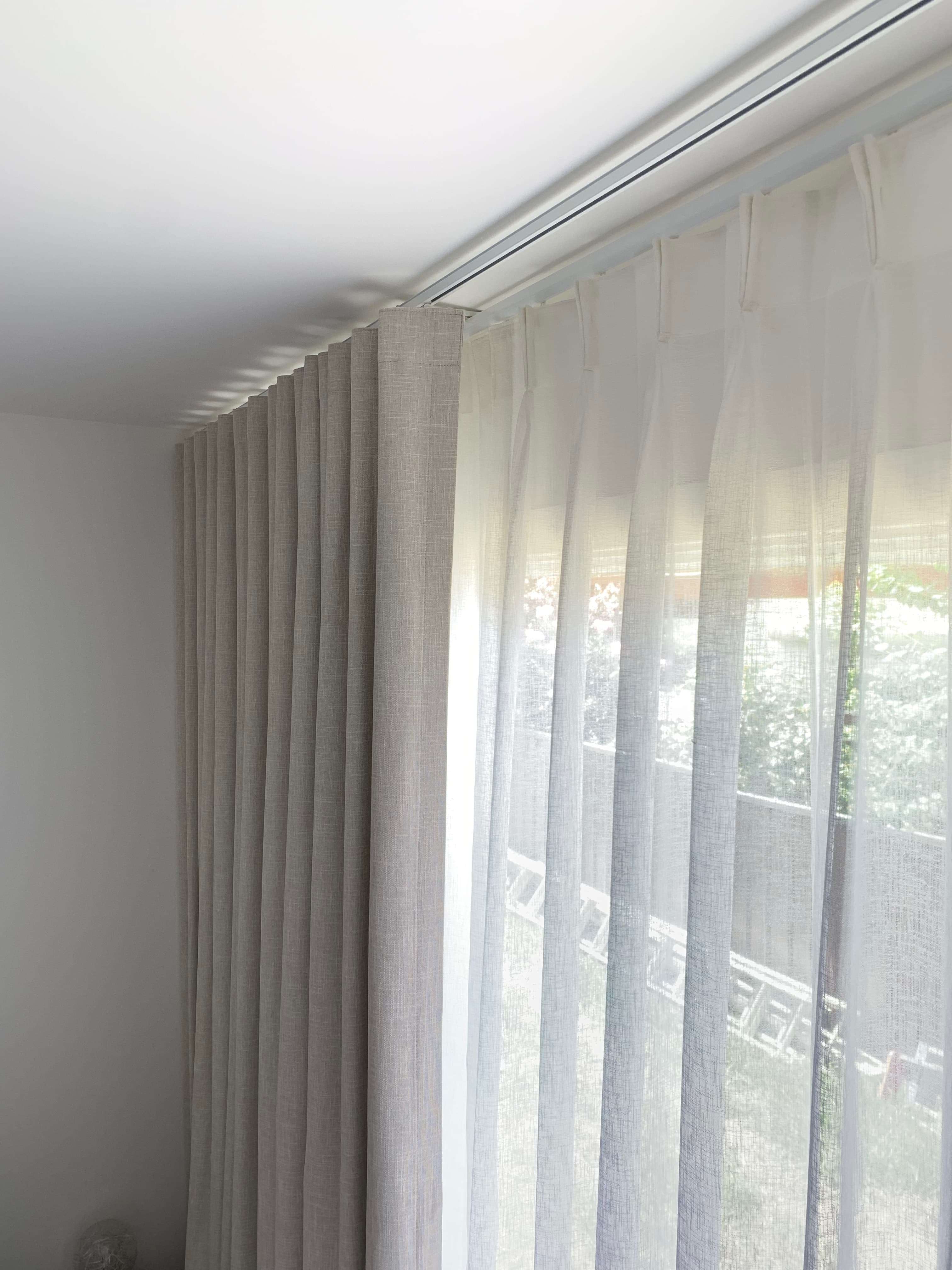 Natural Linen Blockout and Sheer Double Curtains in Baulkham Hills, Sydney