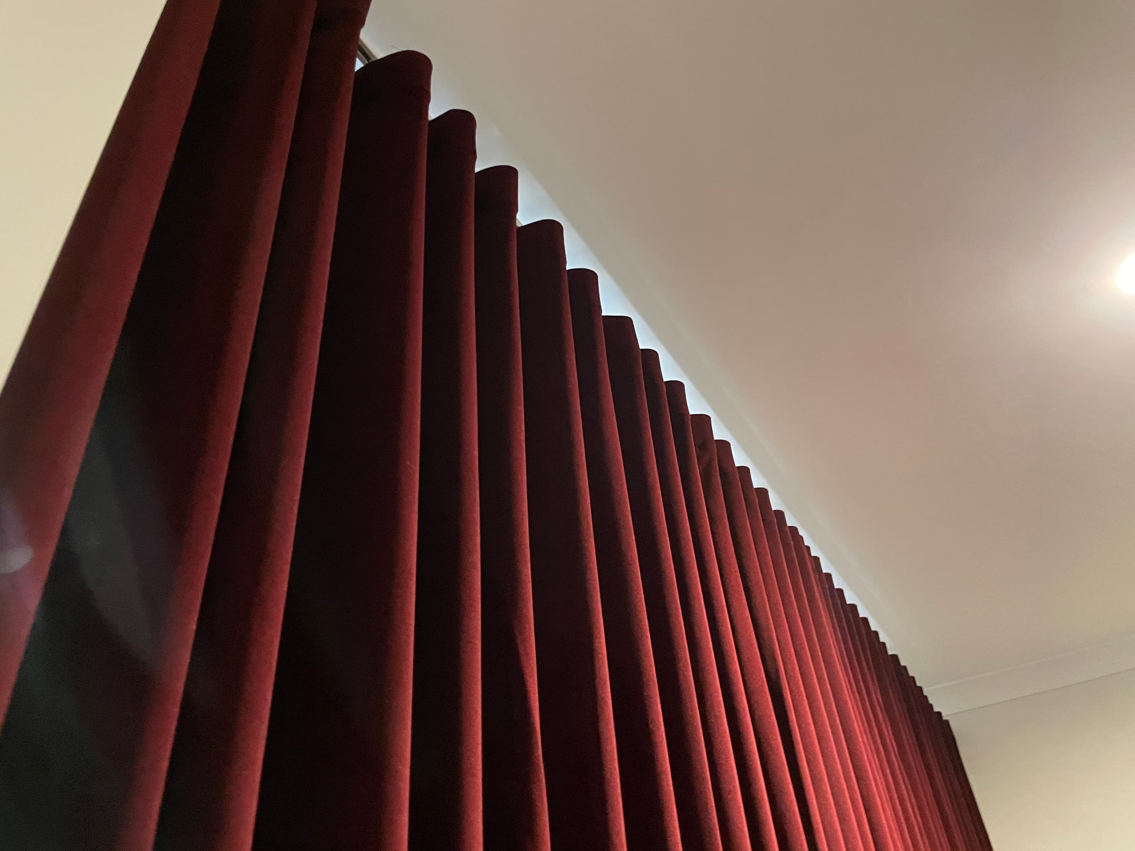 Burgundy Wave Fold Blockout Curtains in Kellyville, Sydney