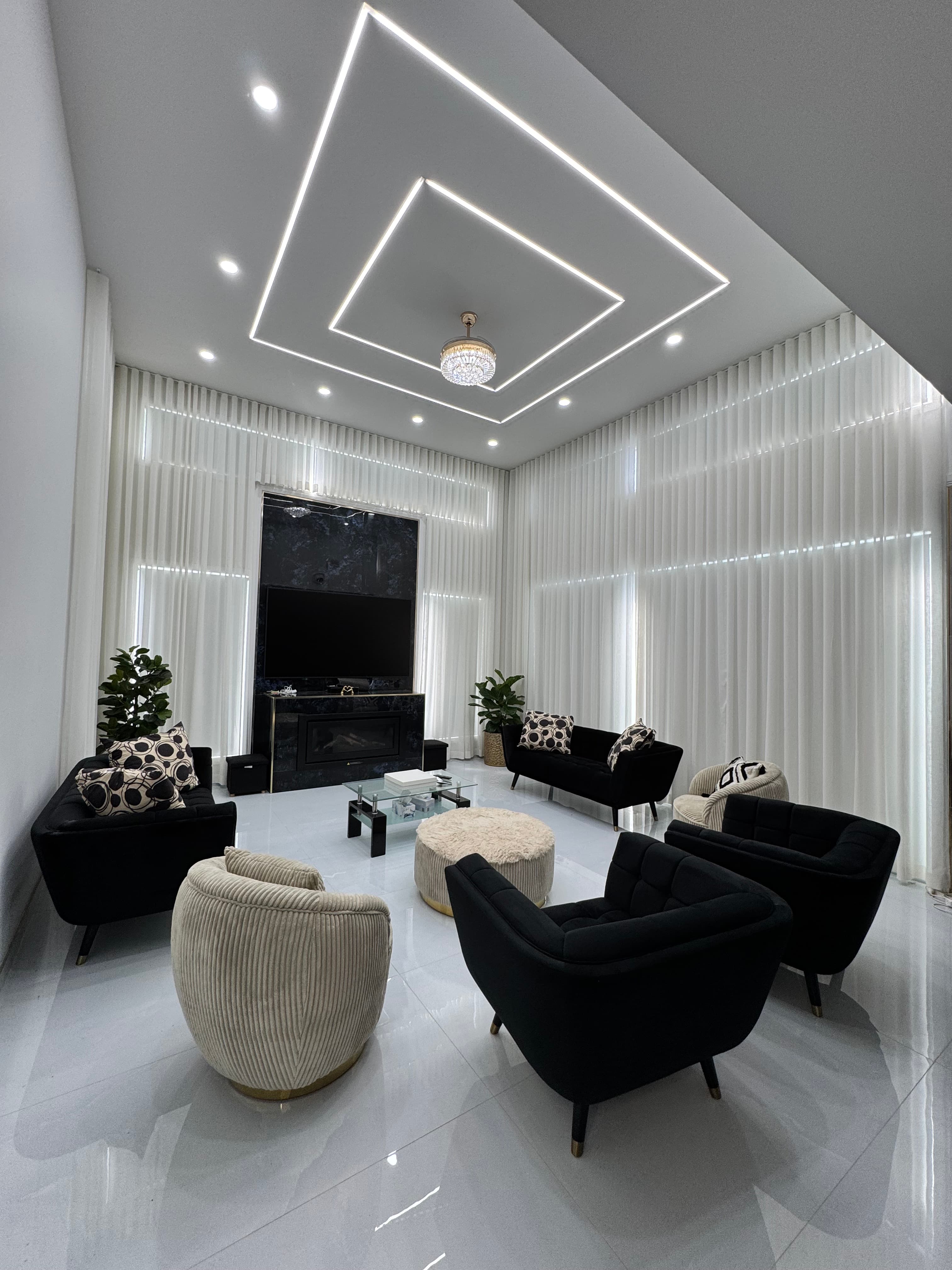 4 Metre High White Premium Sheer Curtains in Box Hill, Sydney