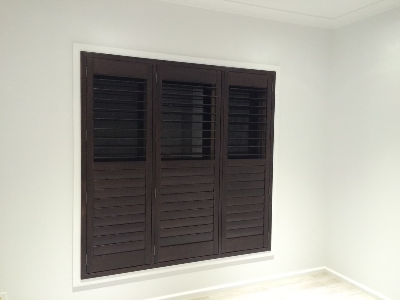 Dark Timber Plantation Shutters in Pennant Hills, Sydney