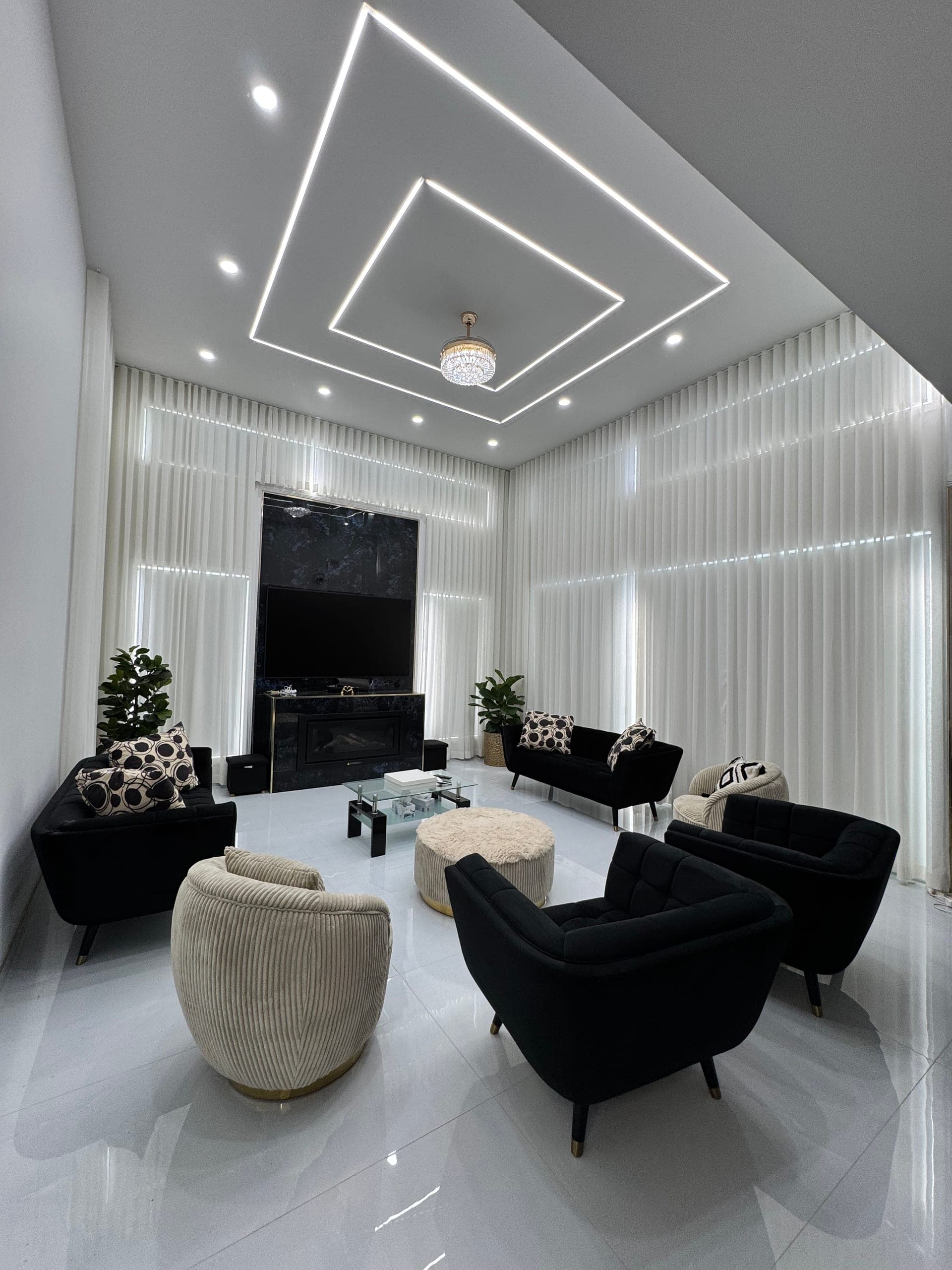 4 Metre High White Premium Sheer Curtains in Box Hill, Sydney